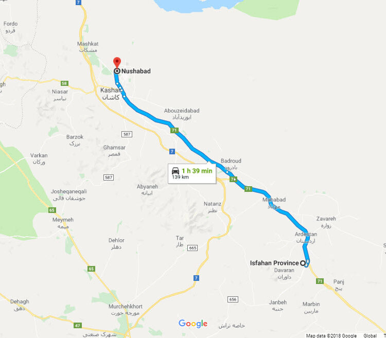 نوش آباد بر روی نقشه گوگل